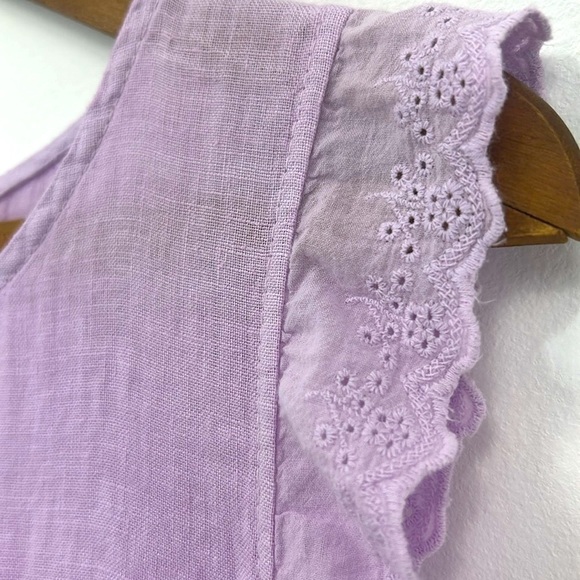 Terzo Millennio Linen Dress Made in Italy Size XS Lilac Purple Resort Vacation - Picture 3 of 10